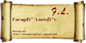 Faragó Lestár névjegykártya